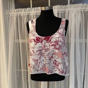 Mudd Pink and White Floral Tank Top